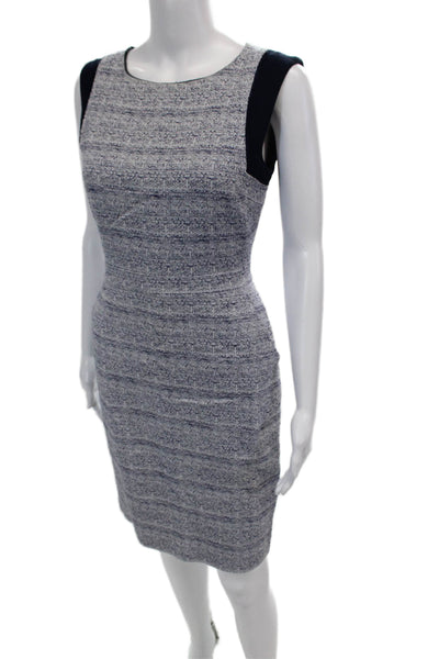 J Crew Women's Sleeveless Round Neck Mini Shift Dress Blue Size 4