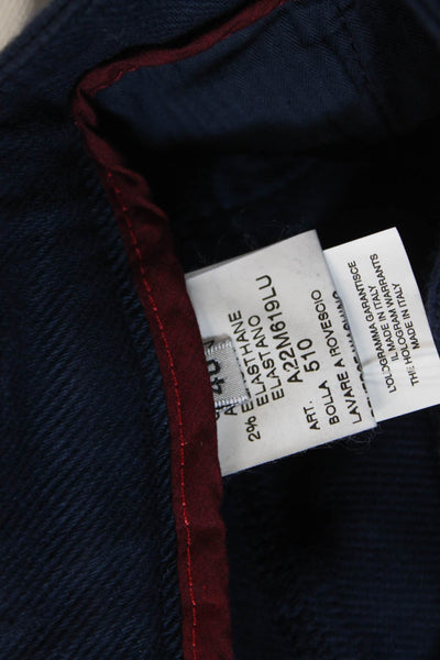Sharis Place Womens High Rise Straight Leg Pants Navy Blue Cotton Size EUR 44