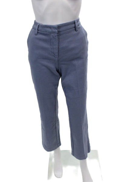 Sharis Womens High Rise Straight Leg Pants Cloud Blue Cotton Size EUR 40