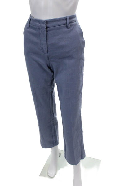 Sharis Womens High Rise Straight Leg Pants Cloud Blue Cotton Size EUR 40