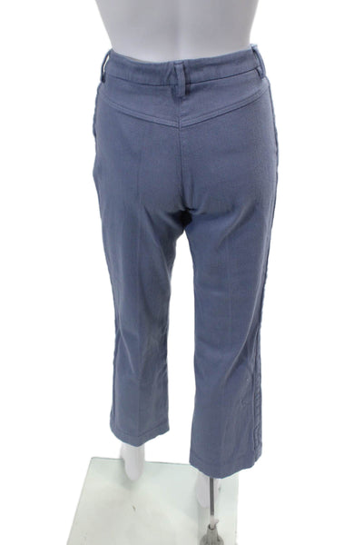 Sharis Womens High Rise Straight Leg Pants Cloud Blue Cotton Size EUR 40