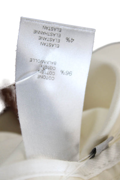 Sharis Womens Creased Straight Leg Khaki Pants White Cotton Size EUR 48