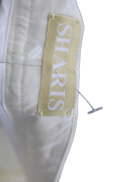 Sharis Womens Creased Straight Leg Khaki Pants White Cotton Size EUR 50