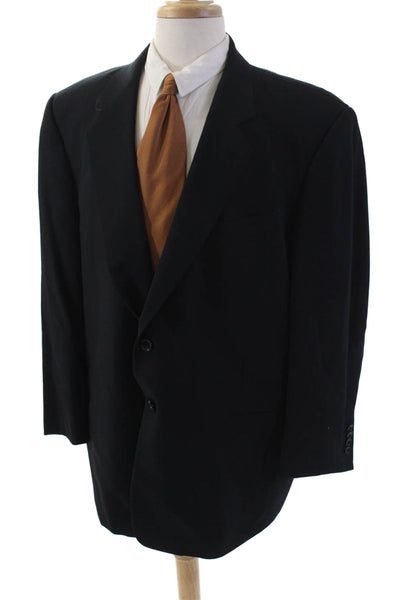 Giorgio Armani for Michael Haber Mens Wool Buttoned Blazer Blue Size 46