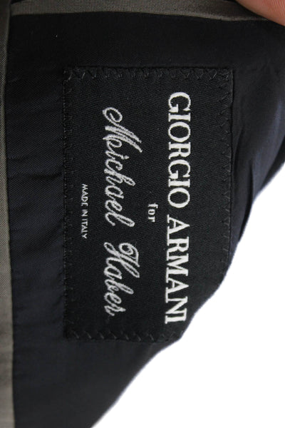 Giorgio Armani for Michael Haber Mens Wool Buttoned Blazer Blue Size 46