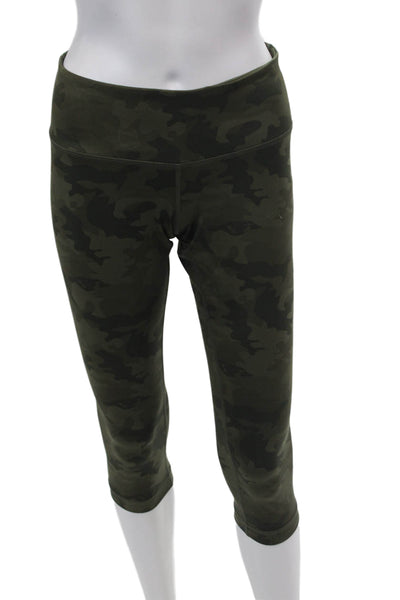 Lululemon Womens Camouflage Print Pull On Cropped Leggings Green Size 8