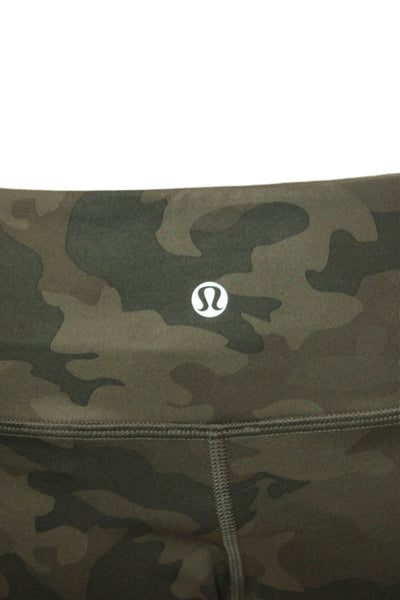 Lululemon Womens Camouflage Print Pull On Cropped Leggings Green Size 8