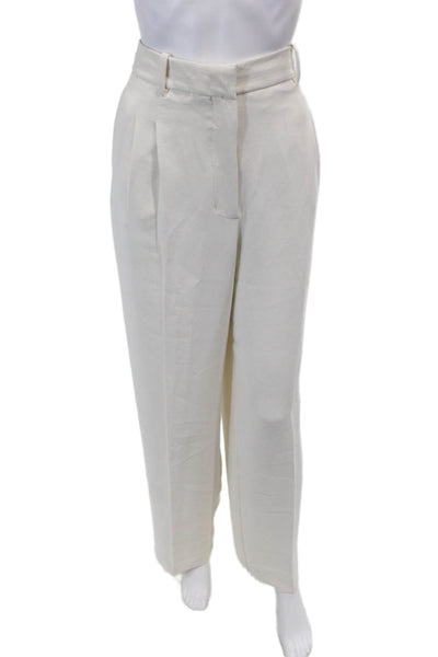 Wilfred Women's Hook Closure Pleated Wide Leg Dress Pants Beige Size 12