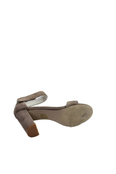Jeffrey Campbell Women's Open Toe Suede Ankle Strap Heel Sandals Beige Size 11