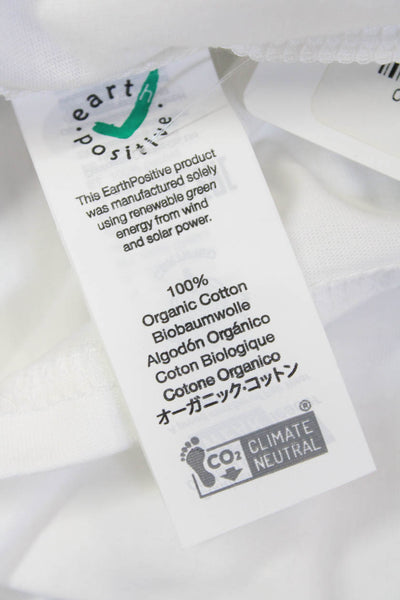 Simeon Farrar Womens Cotton Rainbow Text Graphic Crew Neck T-Shirt White Size M