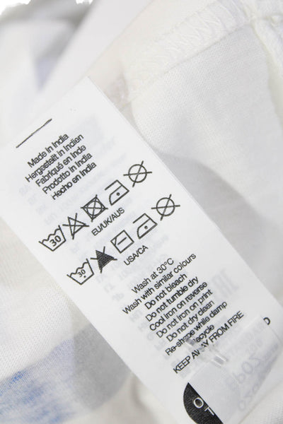 Simeon Farrar Womens Cotton Crew Neck Rainbow Graphic T-Shirt White Size L
