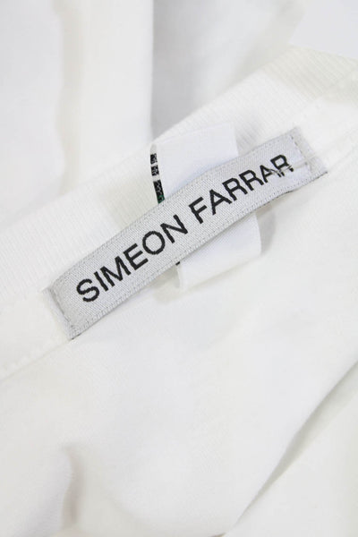 Simeon Farrar Womens Cotton Short Sleeve Rainbow Graphic T-Shirt  White Size S