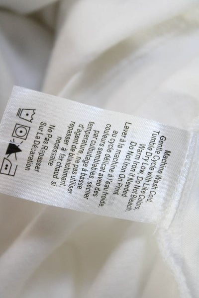 Kerri Rosenthal Womens Cotton Wide Hem Casual Graphic T-Shirt White Size L