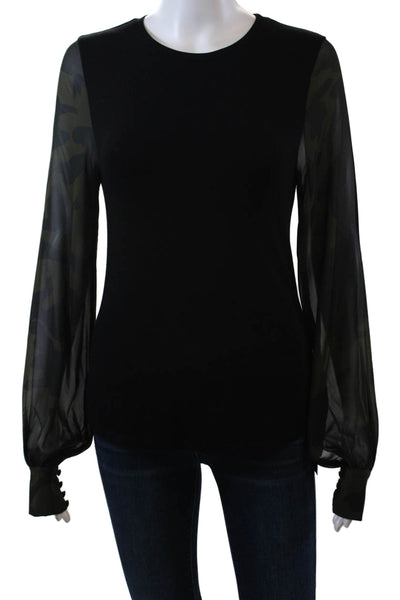 Generation Love Womens Camouflage Print Long Sleeves Shirt Black Green Size Smal