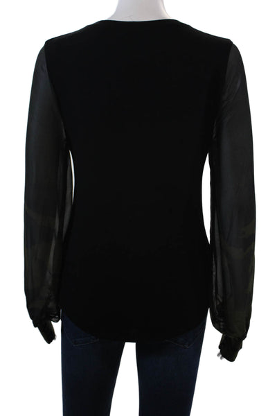 Generation Love Womens Camouflage Print Long Sleeves Shirt Black Green Size Smal