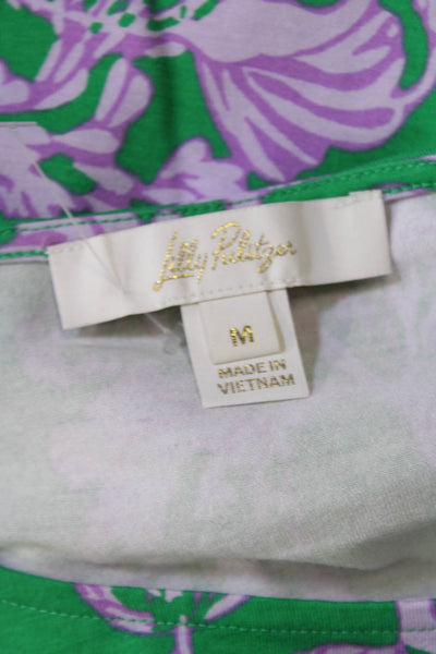 Lilly Pulitzer Womens Printed Batwing Sleeves Shirt Green Purple Size Medium