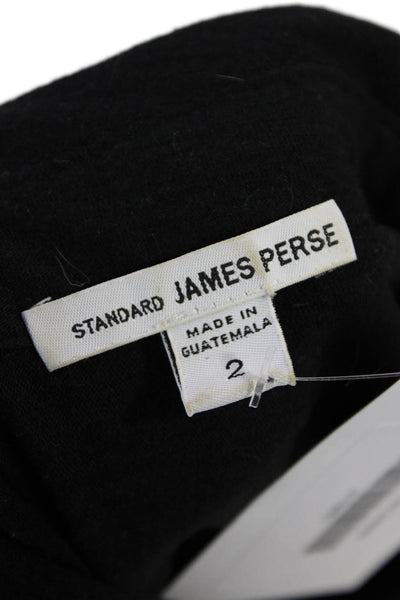 Standard James Perse Womens Short Sleeve Collared Buttoned Dress Black Size 2