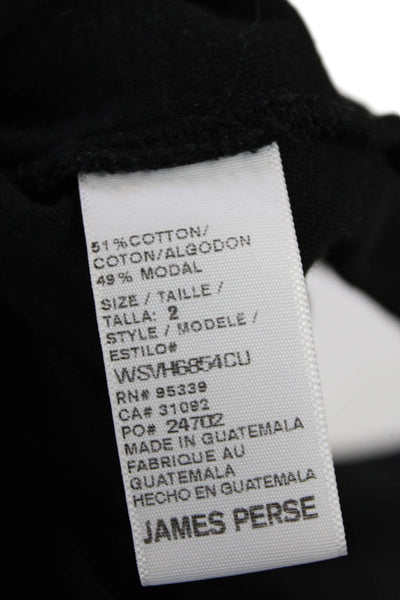 Standard James Perse Womens Short Sleeve Collared Buttoned Dress Black Size 2