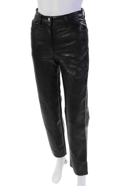 Wilfred Womens Textured Zip Button Straight Leg Sleek Pants Black Size 0