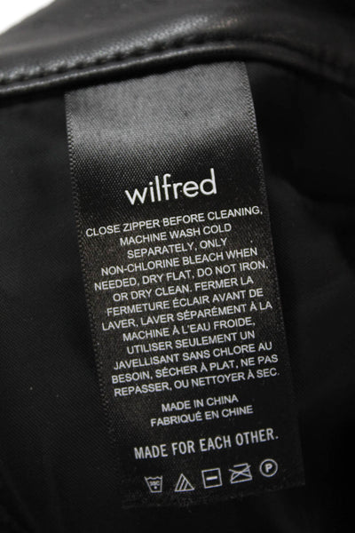 Wilfred Womens Textured Zip Button Straight Leg Sleek Pants Black Size 0