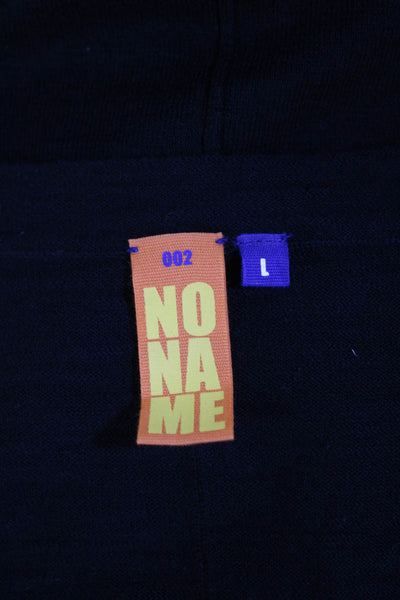 No Name Womens Short Sleeves V Neck Pullover Sweater Black Cotton Size Large