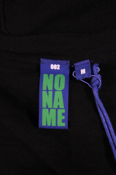 No Name Womens Short Sleeves V Neck Pullover Sweater Black Cotton Size Medium