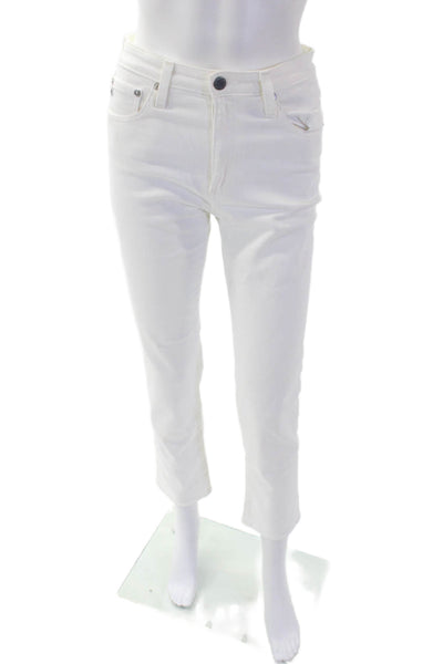 AG Adriano Goldschmied Womens Cotton The Isabel Skinny Jeans White Size 26