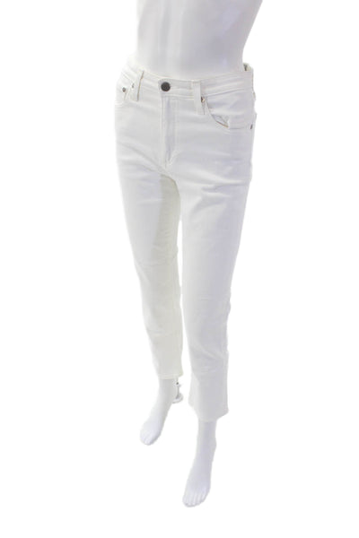 AG Adriano Goldschmied Womens Cotton The Isabel Skinny Jeans White Size 26