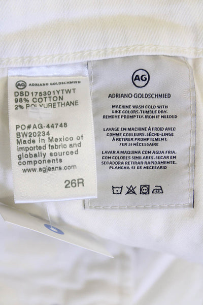 AG Adriano Goldschmied Womens Cotton The Isabel Skinny Jeans White Size 26