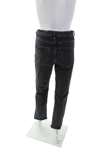 & Other Stories Womens Zip Up Slim Fit High Rise Jeans Black Cotton Size 28