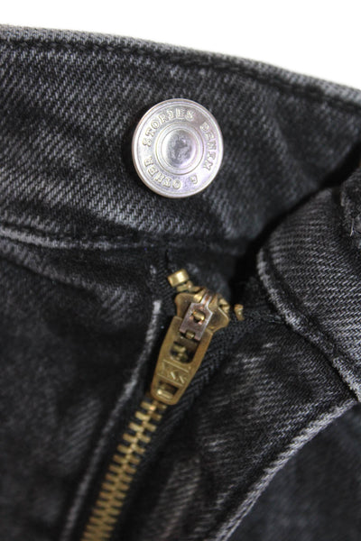 & Other Stories Womens Zip Up Slim Fit High Rise Jeans Black Cotton Size 28
