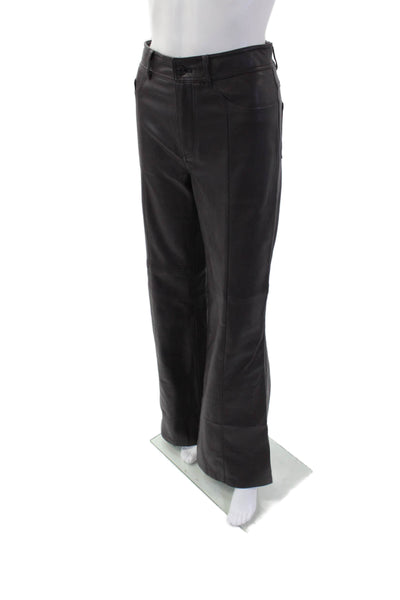 MNG Womens Zippered High-Waisted Flared Casual Pants Solid Brown Size 2