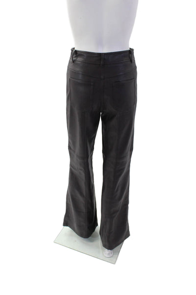 MNG Womens Zippered High-Waisted Flared Casual Pants Solid Brown Size 2