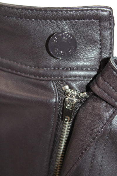 MNG Womens Zippered High-Waisted Flared Casual Pants Solid Brown Size 2