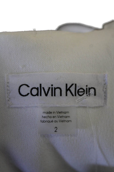 Calvin Klein Womens Round Neck Sleeveless Lined Ruched Colorblock Dress Brown Si