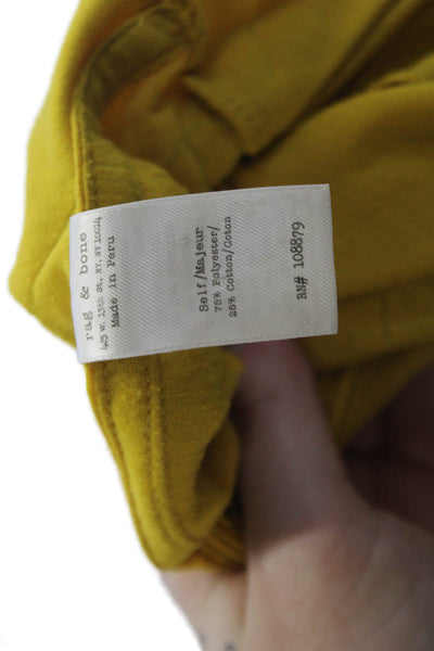 Rag & Bone Women's Scoop Neck Sleeveless Curved Hem Tank Top Yellow Size S