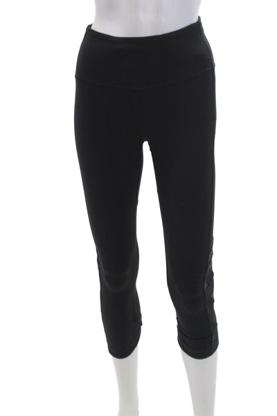 Lululemon Womens Crossed Sheer Panel Detail Athletic Leggings Black Size XS