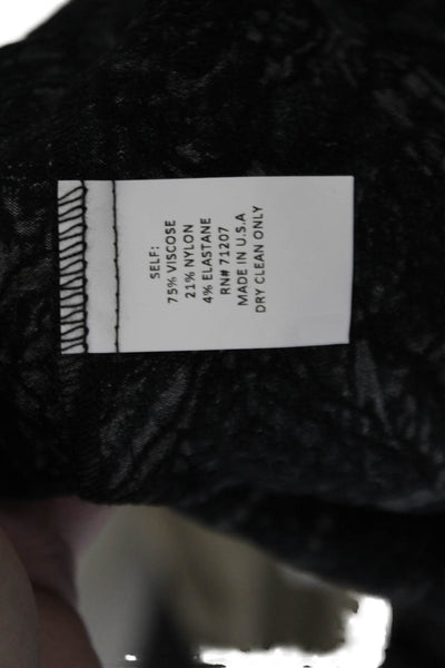 J' Envie Womens Paisley Print Long Sleeve Open Frotn Blazer Jacket Black Size 8