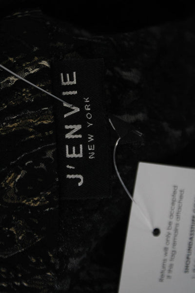 J' Envie Womens Paisley Print Long Sleeve Open Frotn Blazer Jacket Black Size 8