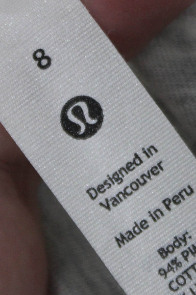 Lululemon Womens Activewear Cotton Sleeveless Scoop Neck Tank Top Gray Size 8