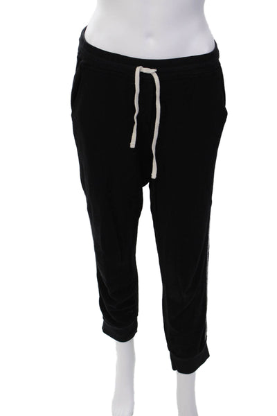 Sundry Womens High Rise Drawstring Straight Leg Knit Jogger Pants Black Size 2