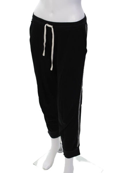 Sundry Womens High Rise Drawstring Straight Leg Knit Jogger Pants Black Size 2