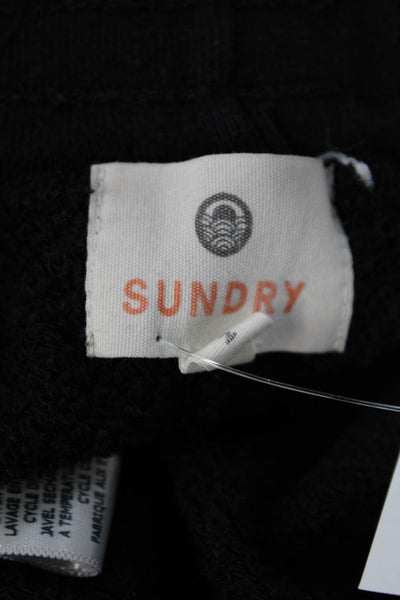 Sundry Womens High Rise Drawstring Straight Leg Knit Jogger Pants Black Size 2