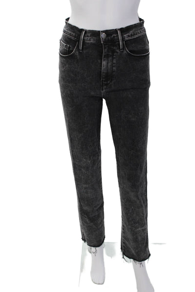 Frame Womens Zipper Fly High Rise Le Sylvie Slender Straight Jeans Gray Size 26