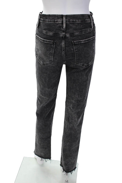 Frame Womens Zipper Fly High Rise Le Sylvie Slender Straight Jeans Gray Size 26
