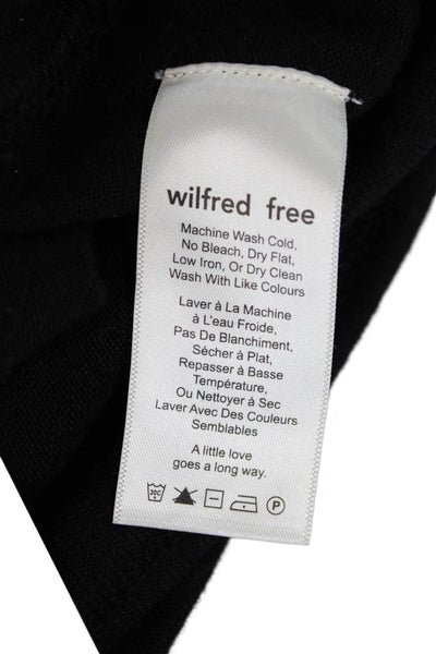 Wilfred Free Womens Elastic Waistband Side Slit Knit Pencil Skirt Black Small