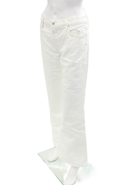 Citizens of Humanity Womens Cotton Blend Mid-Rise Flared Jeans White Size 32