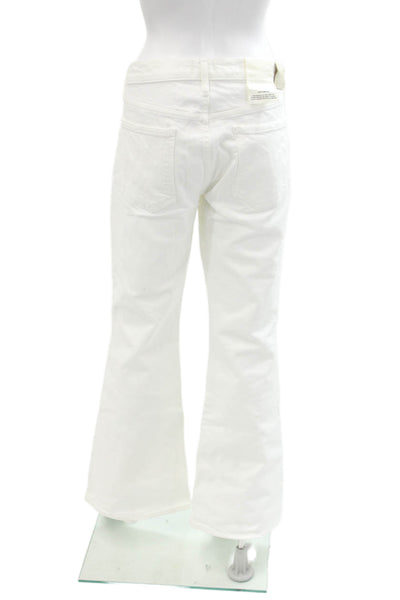 Citizens of Humanity Womens Cotton Blend Mid-Rise Flared Jeans White Size 32