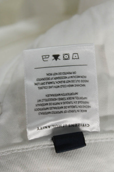 Citizens of Humanity Womens Cotton Blend Mid-Rise Flared Jeans White Size 32