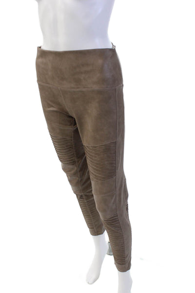 7 For All Mankind Womens Vegna Leather Mid-Rise Ankle Leggings Brown Size M